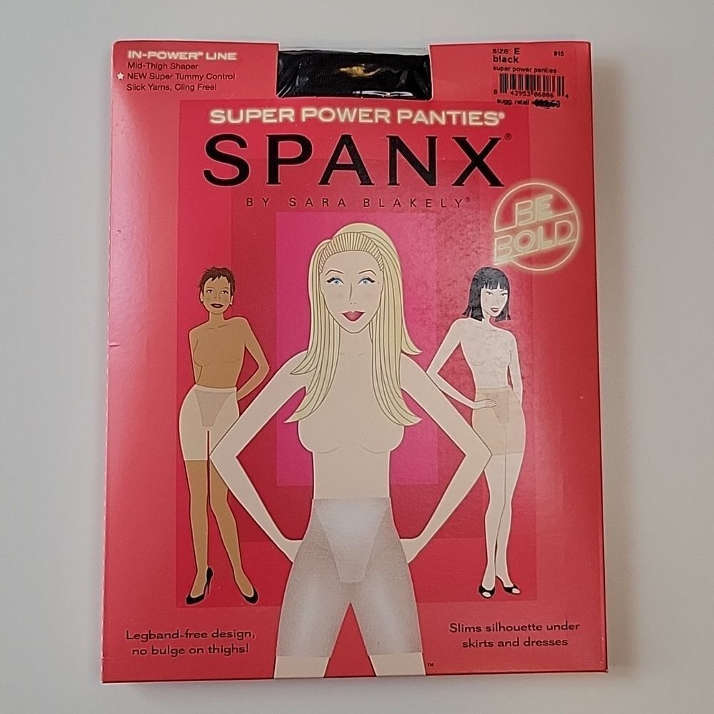 NEW SPANX 195-265 Lb POWER PANTIES TUMMY CONTROL MID THIGH SHAPER BLACK NWT E